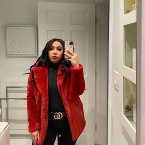 RED FUX FUR COAT